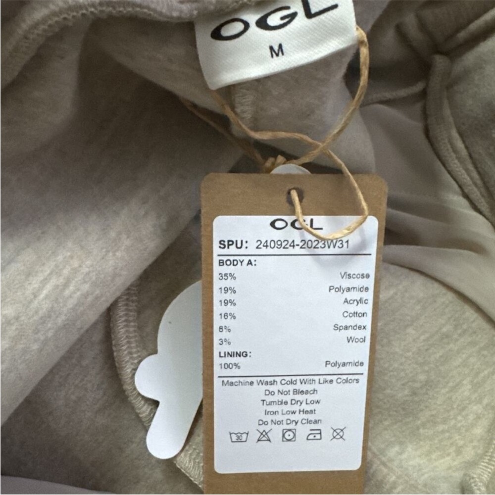 OGL FuzzLuxe High Rise Straight Leg Pull On Pleated Pants Medium Morganite NWT - Picture 2 of 3